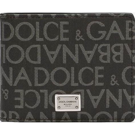 dolce gabbana crown logo bifold wallet|Coated jacquard bifold wallet .